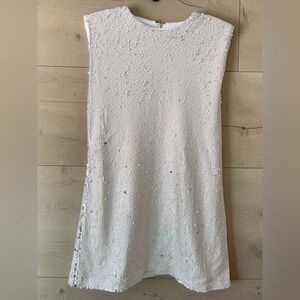 TCEC White Sequin Mini Dress